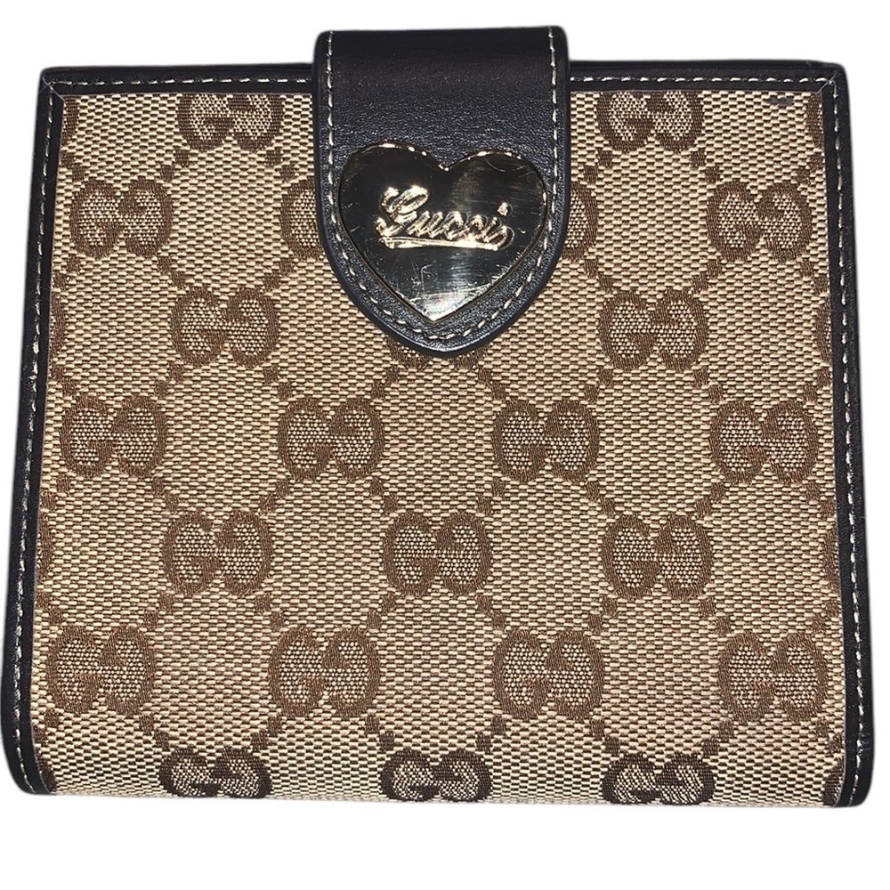 Gucci gold heart canvas and leather bifold wallet - Picture 9 of 9